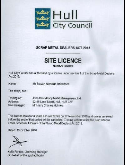 HCC Site Licence